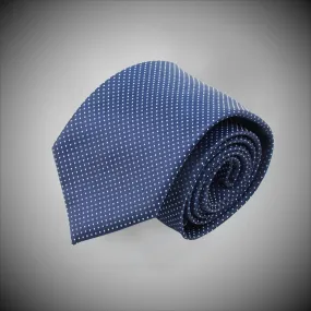 Blue Ground With White Dots Woven Silk Tie