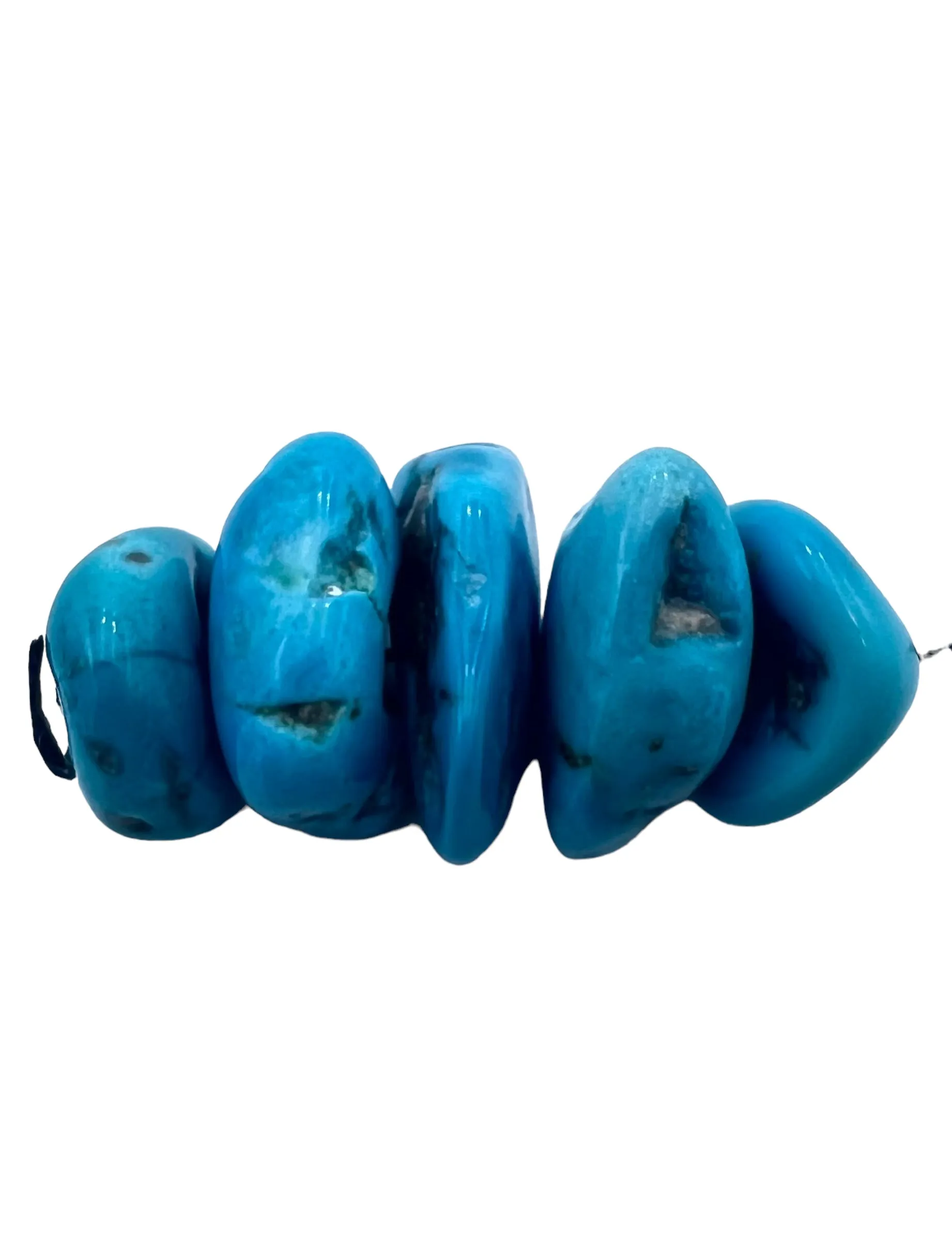 Blue Sleeping Beauty Turquoise 5 Nugget Set, Focal Strand 46mm total length