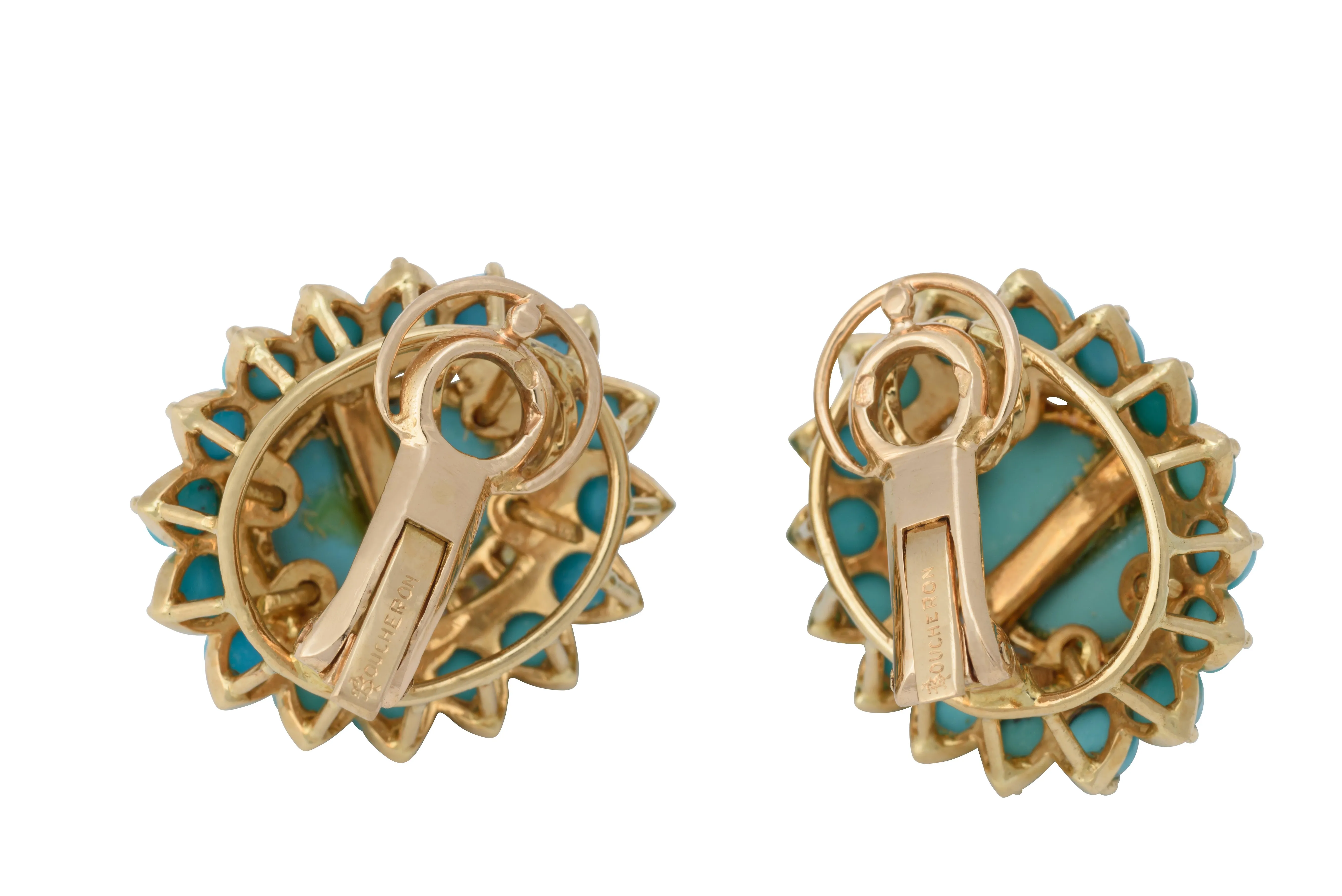 Boucheron Stunning Turquoise and Diamond Earrings