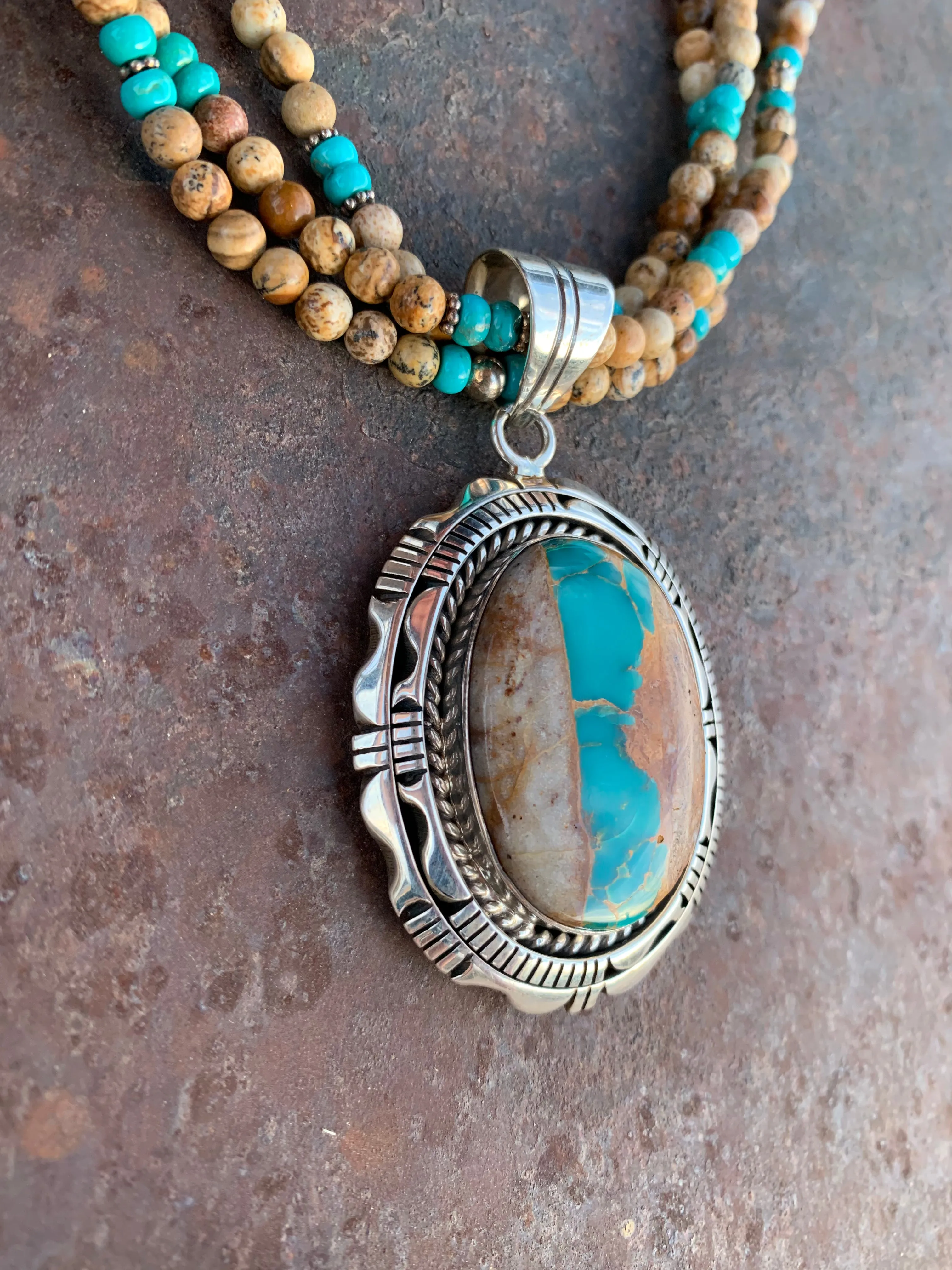 Boulder Turquoise Pendant & necklace