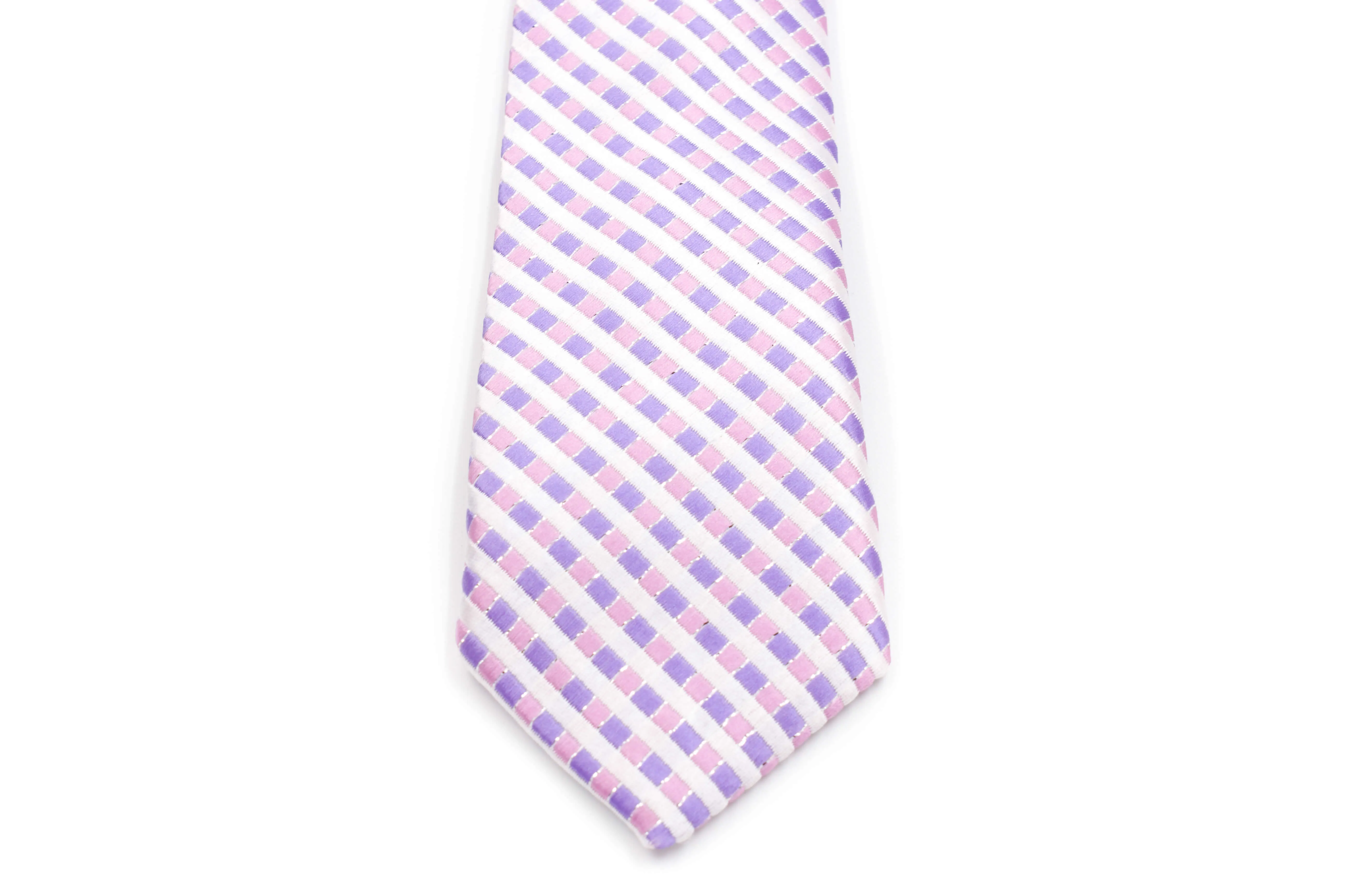 Boys Ties - Purple Mutli Checks