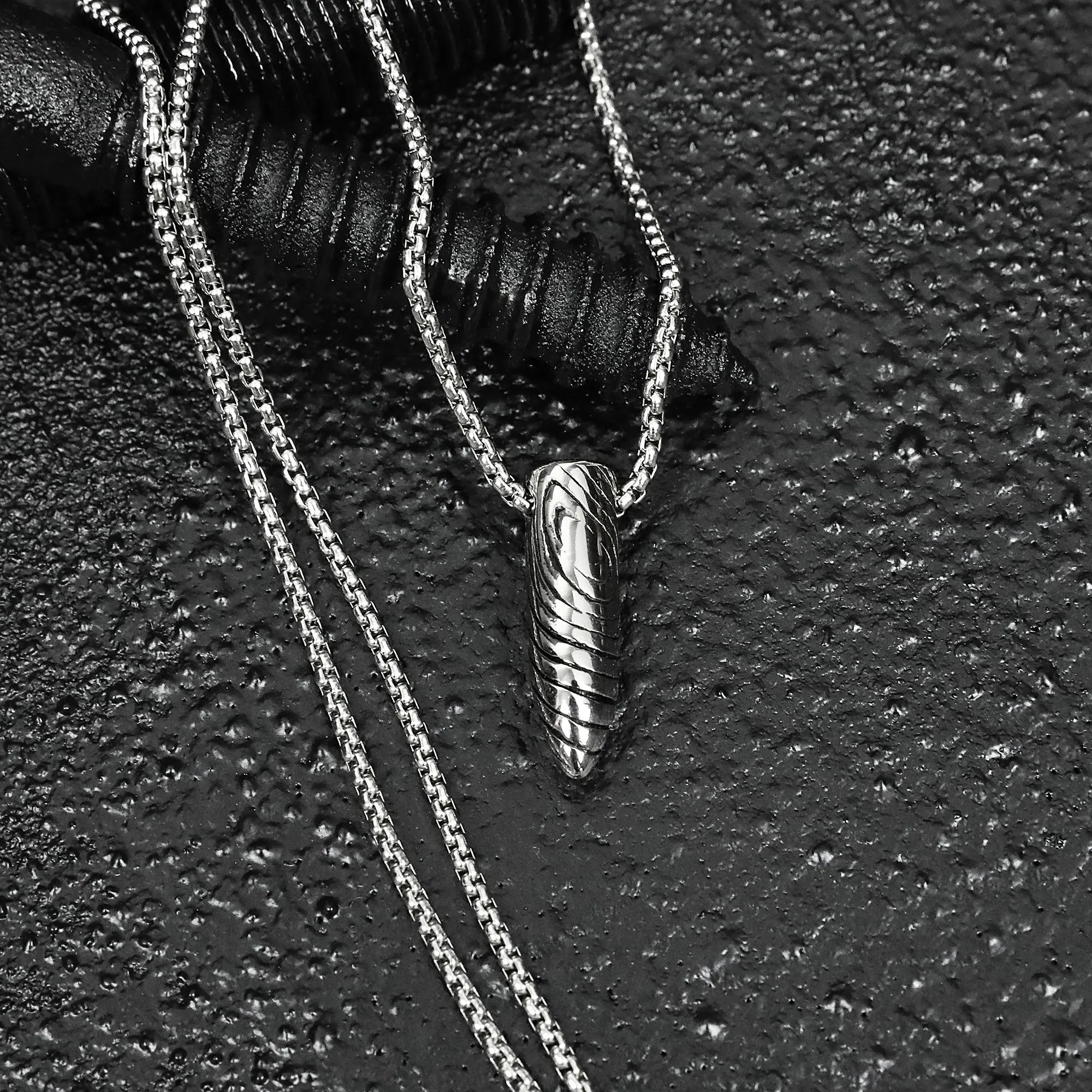 Bullet Grain Necklace - Silver