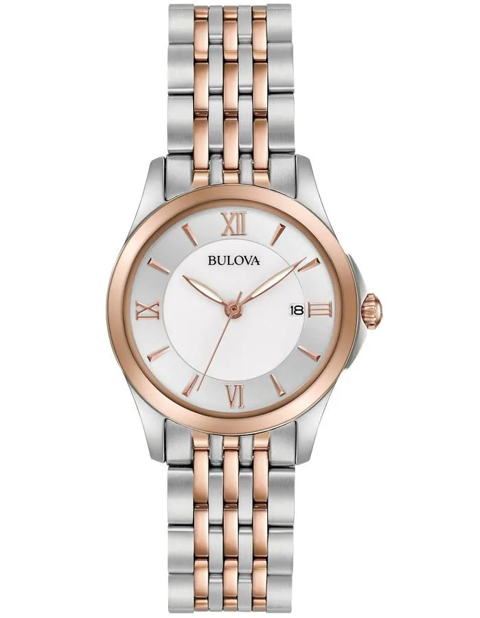 Bulova Womens Classic - White MOP Dial - Stainless - Two-Tone - Bracelet - Date