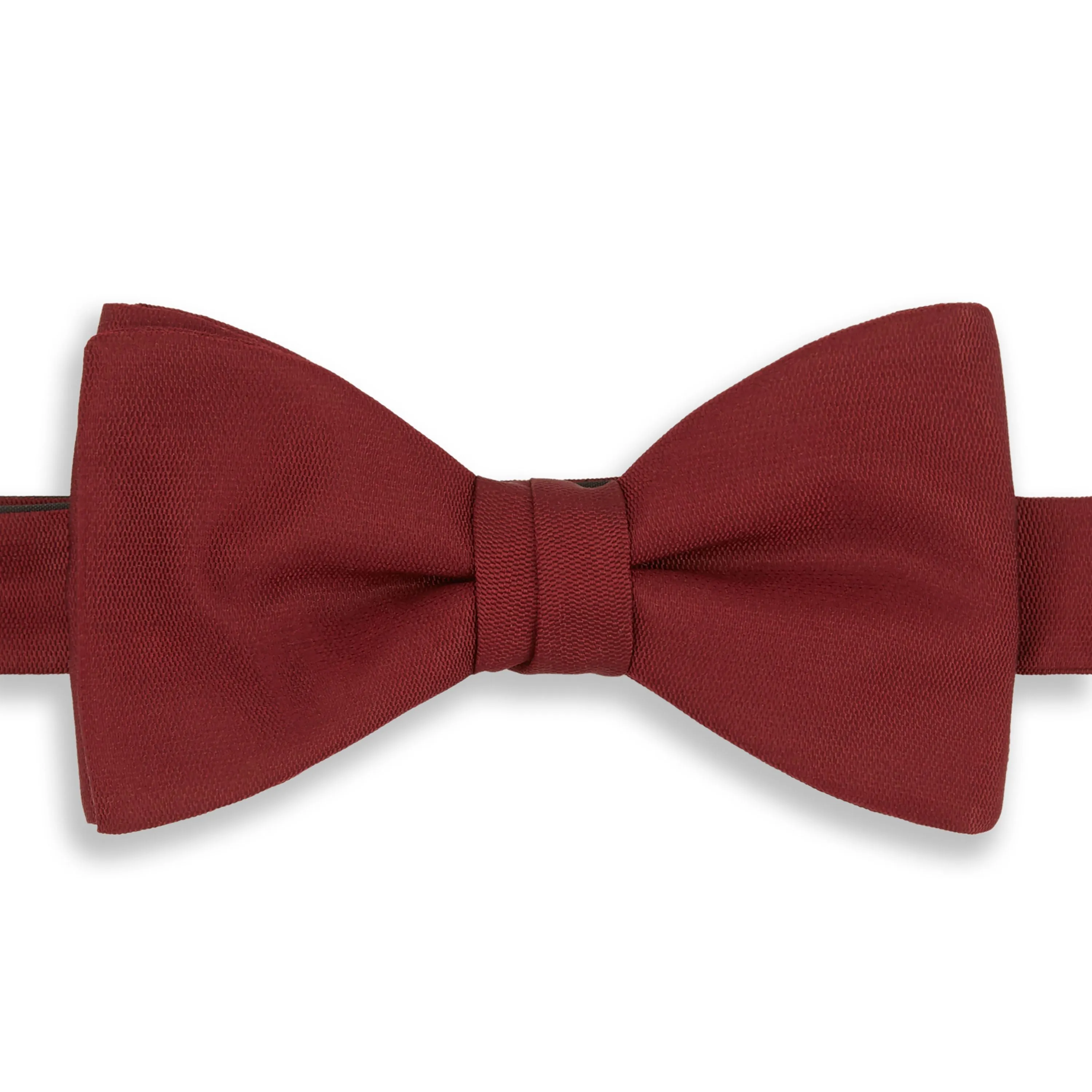 Burgundy Barathea Tied Silk Bow Tie