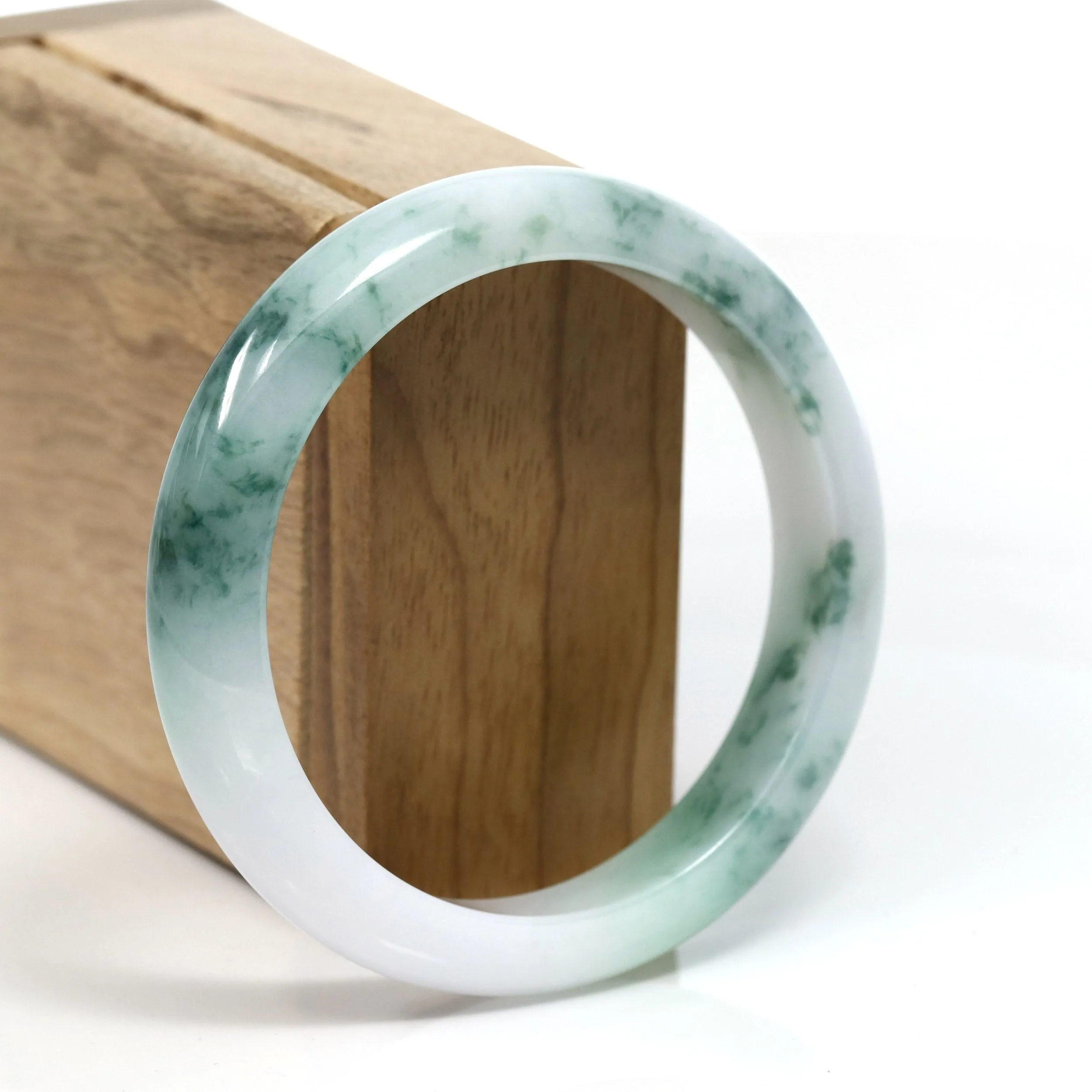 Burmese Blue-Green Jade Jadeite Bangle Bracelet (58.76 mm) T297