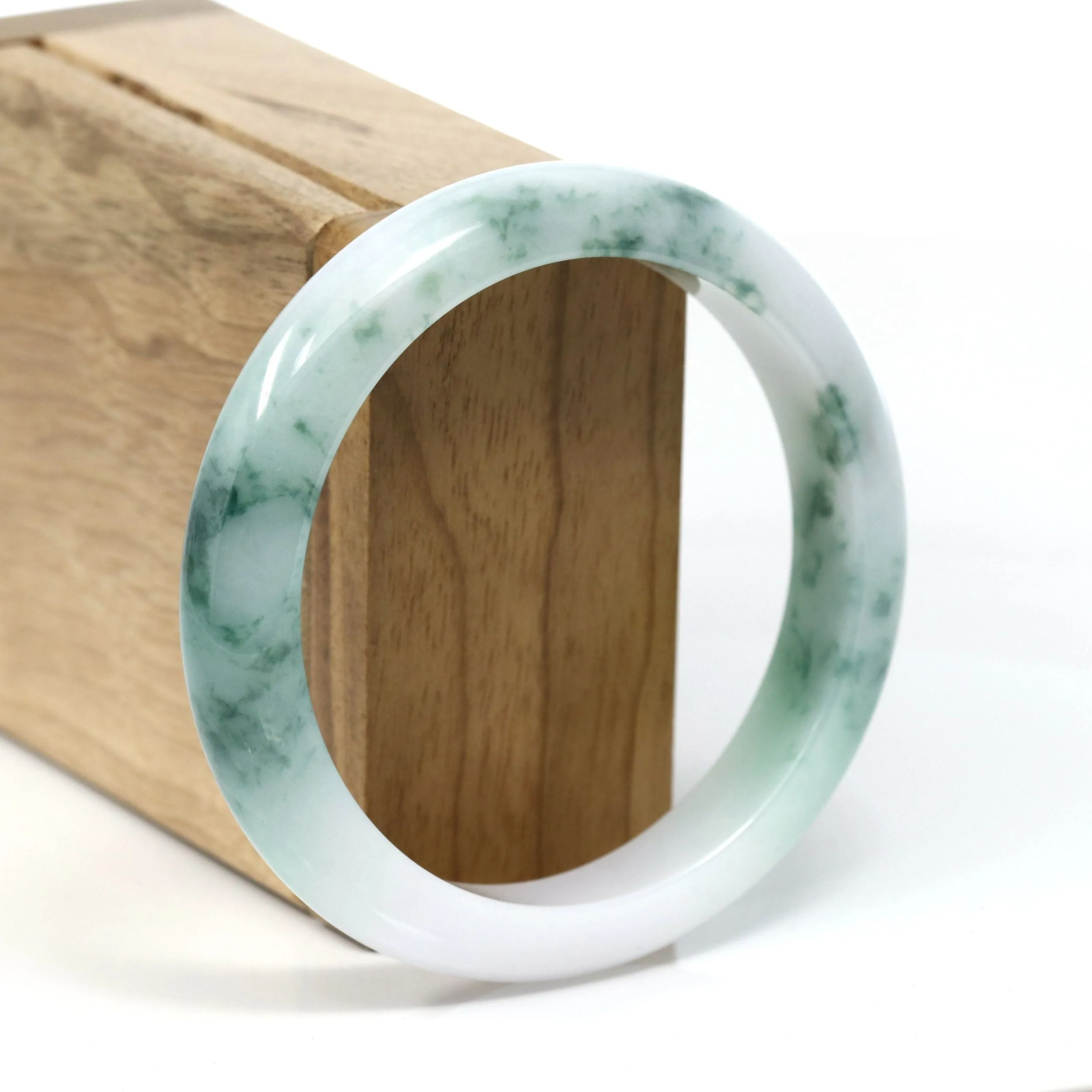 Burmese Blue-Green Jade Jadeite Bangle Bracelet (58.76 mm) T297