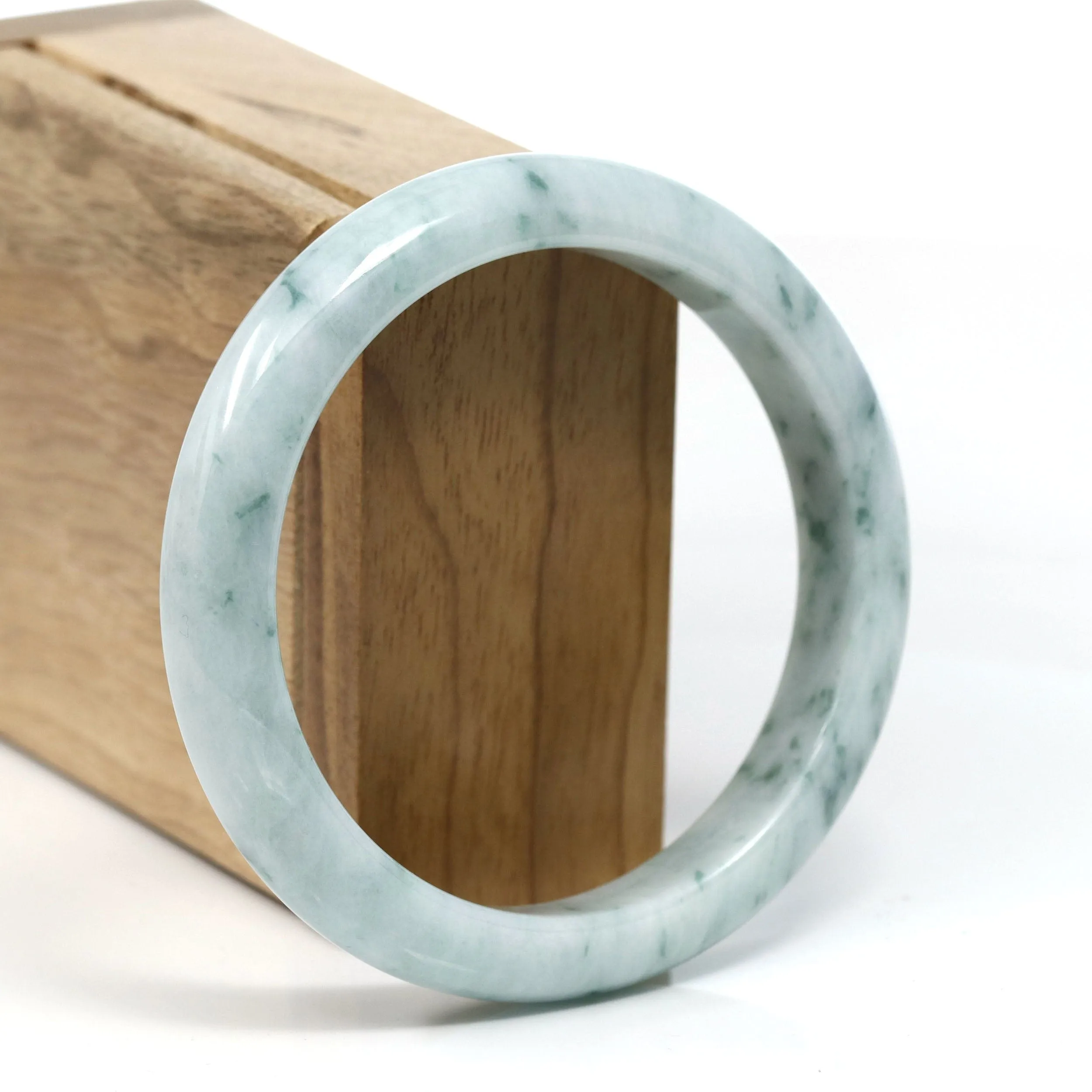 Burmese Blue-Green Jade Jadeite Bangle Bracelet (59.60 mm) T235