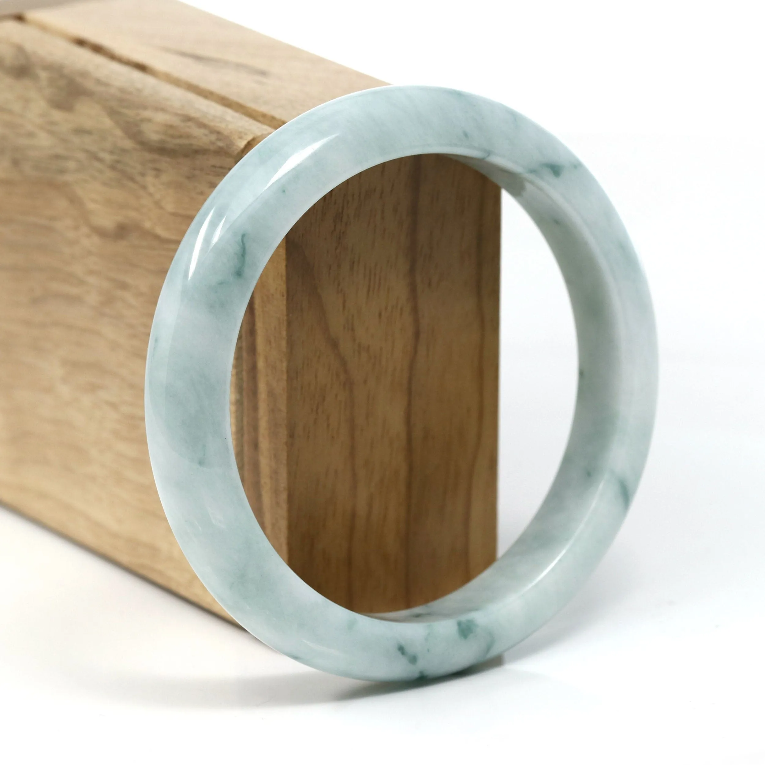 Burmese Blue-Green Jade Jadeite Bangle Bracelet (59.65 mm) T250