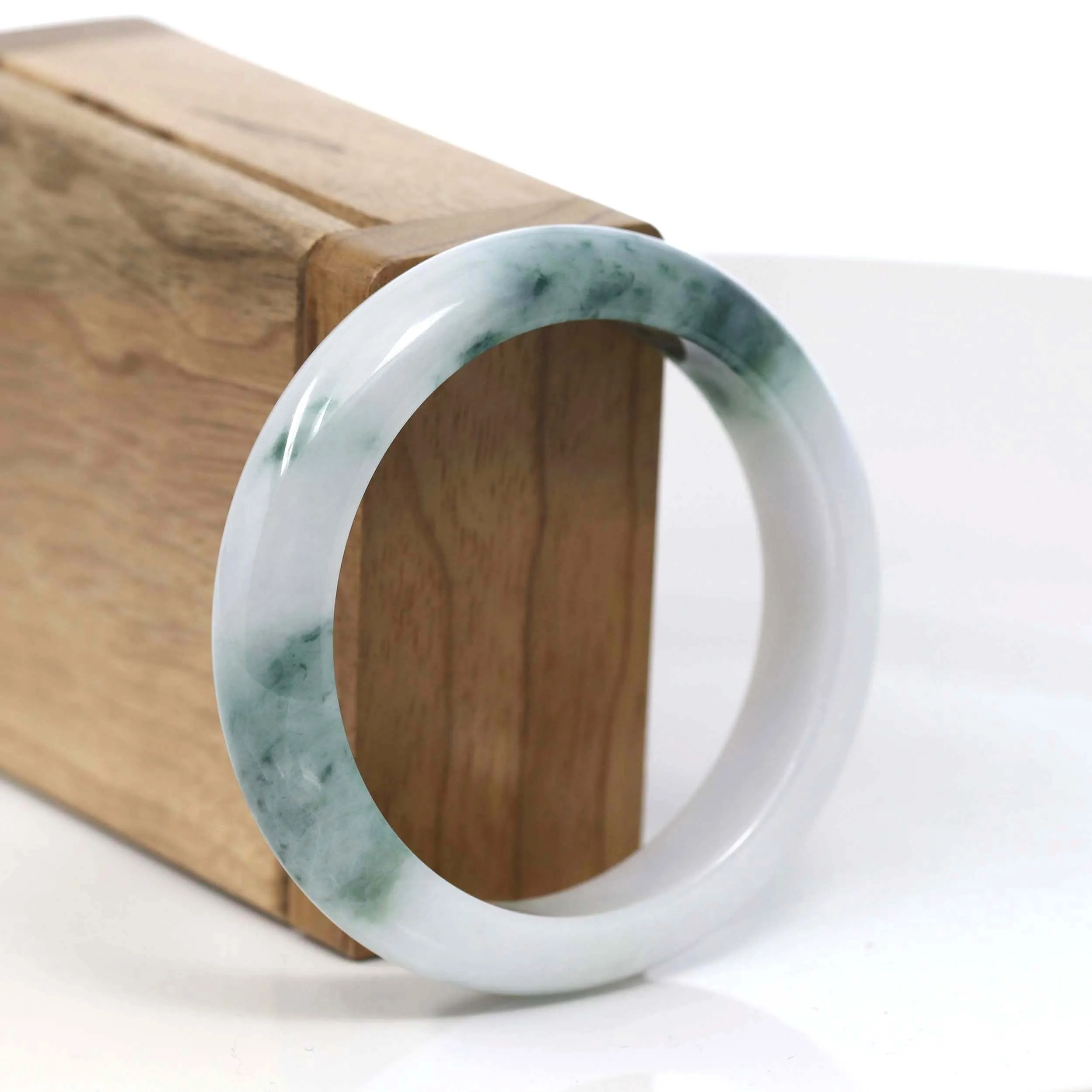 Burmese High Ice Blue-green Jade Jadeite Bangle Bracelet (54.36mm)T113