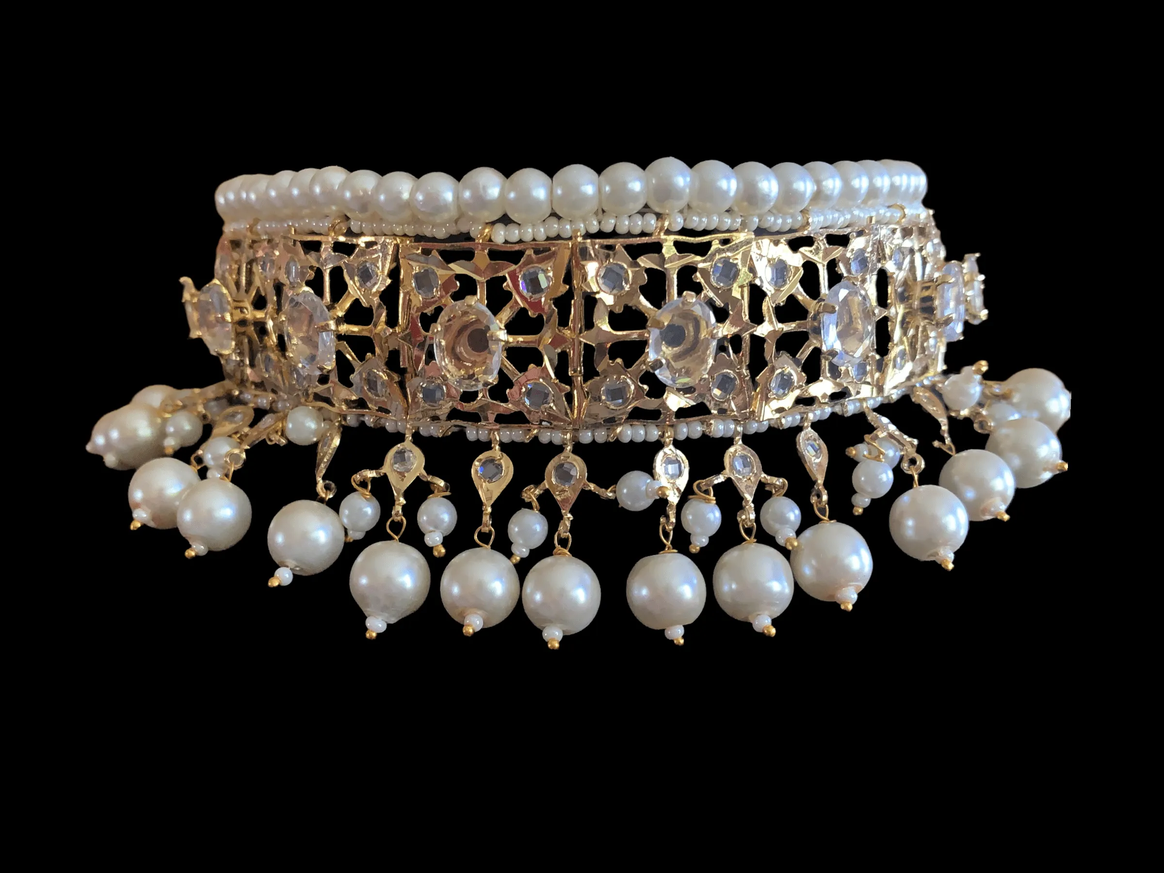 C26 Jadavi lacha choker in pearls ( READY TO SHIP )