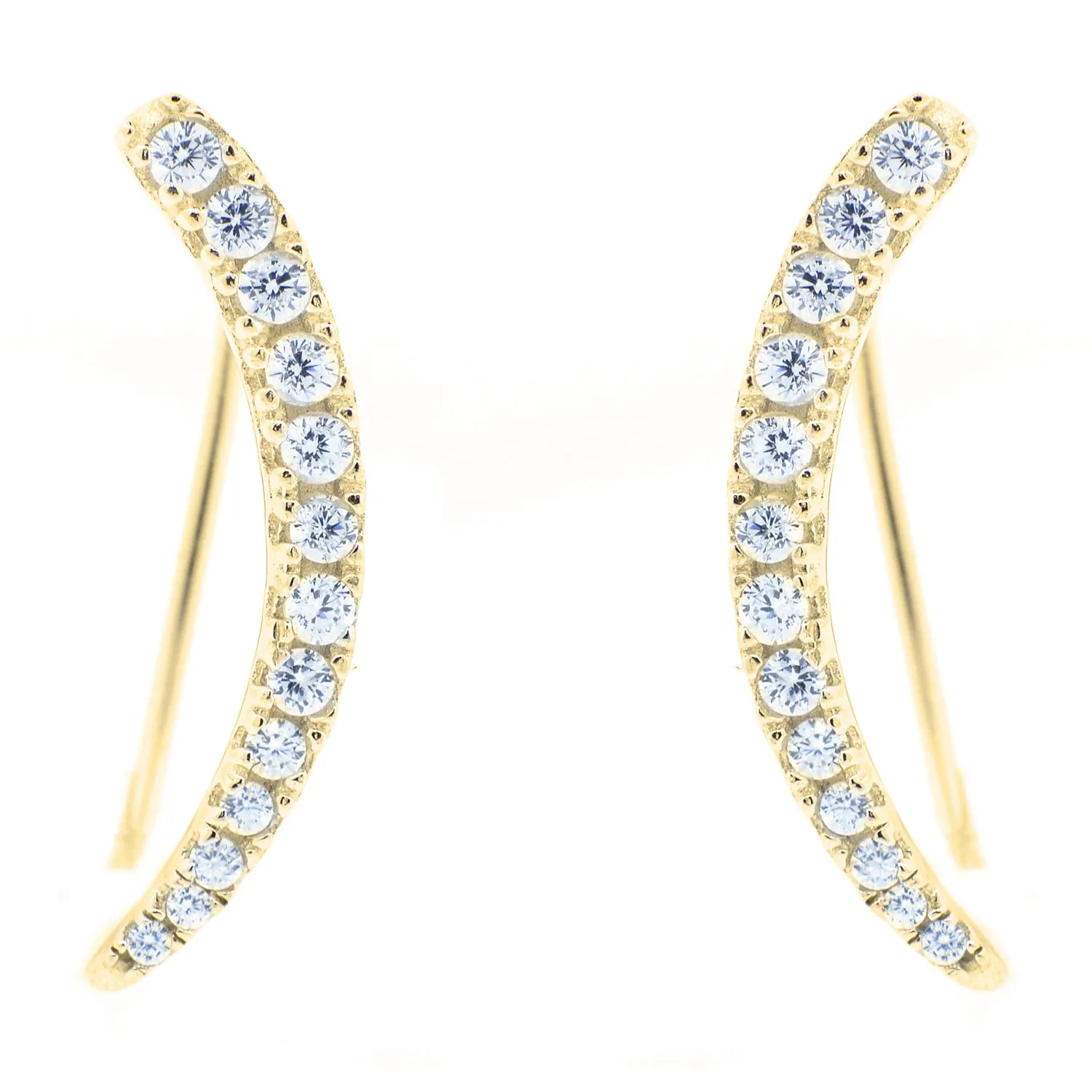 Camila Sterling Silver Yellow Gold Plated Ear Climber Earrings