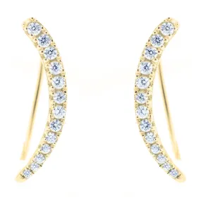 Camila Sterling Silver Yellow Gold Plated Ear Climber Earrings