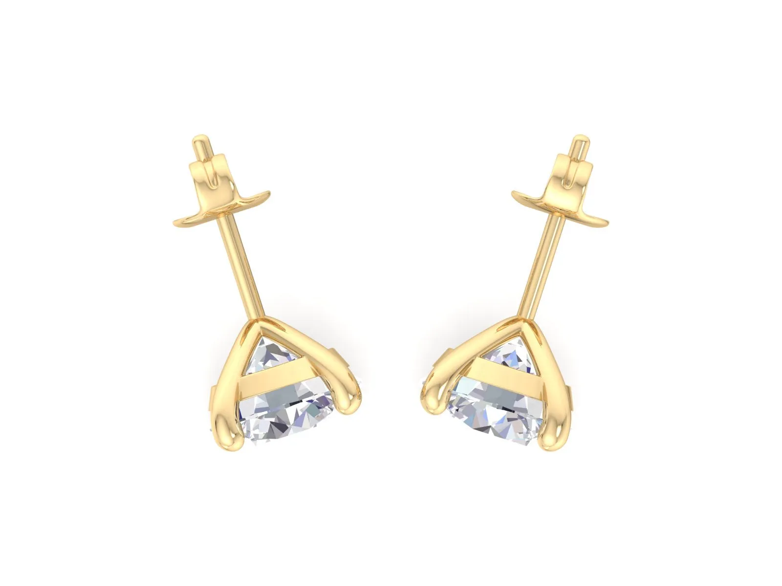 Certified VVS1 Moissanite Solitaire Stud Earrings Screw-Backs