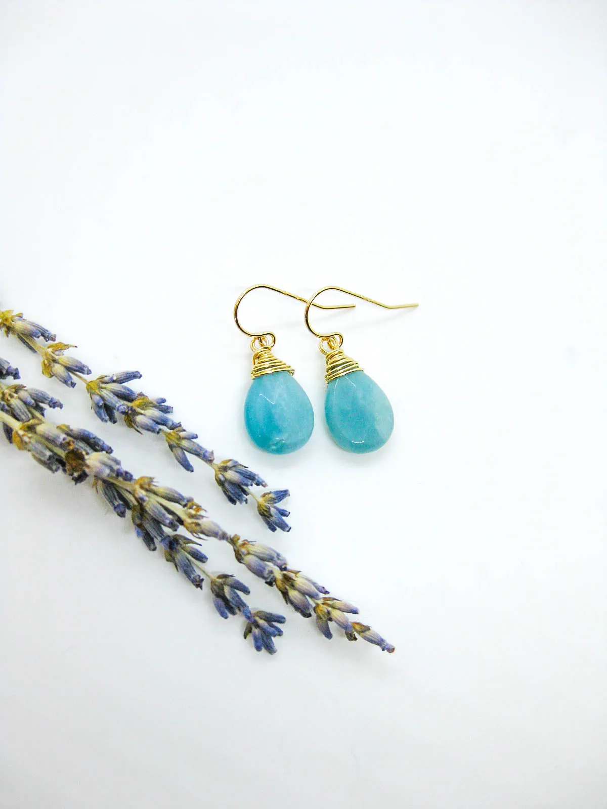 Chamomile: Amazonite Earrings - e742