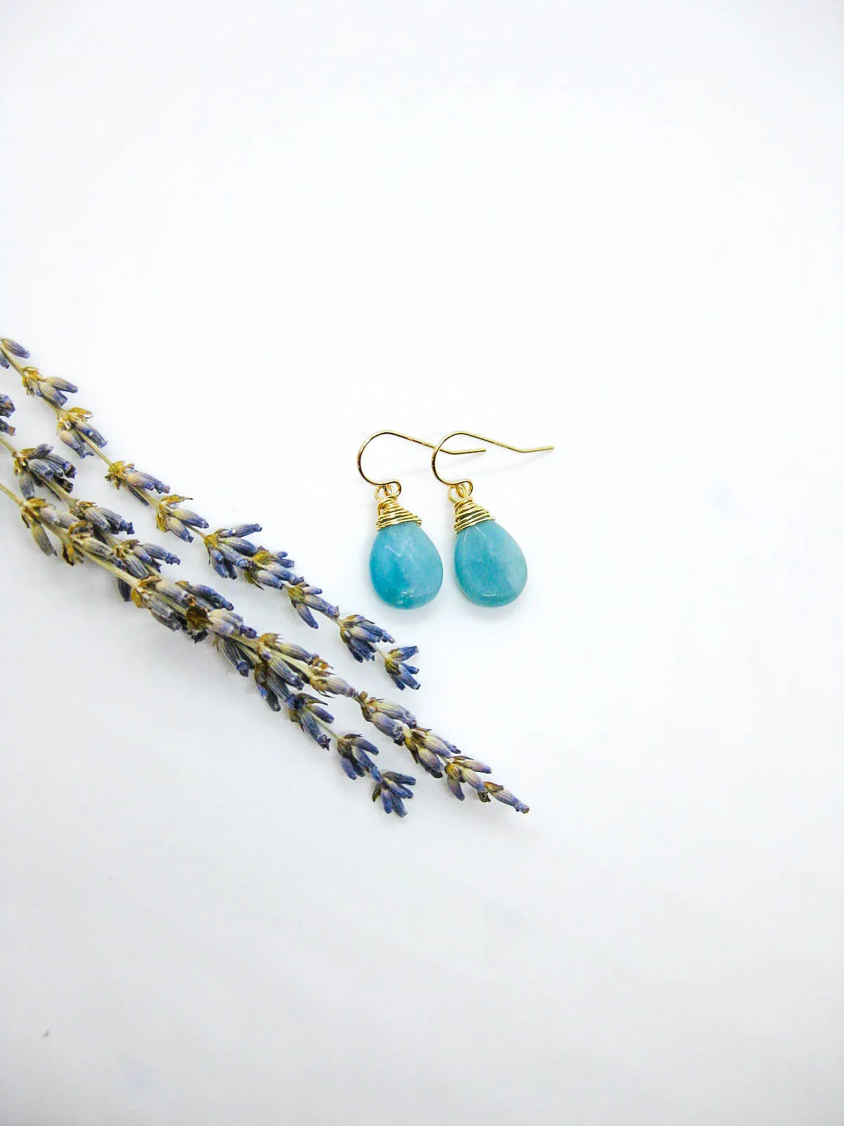 Chamomile: Amazonite Earrings - e742