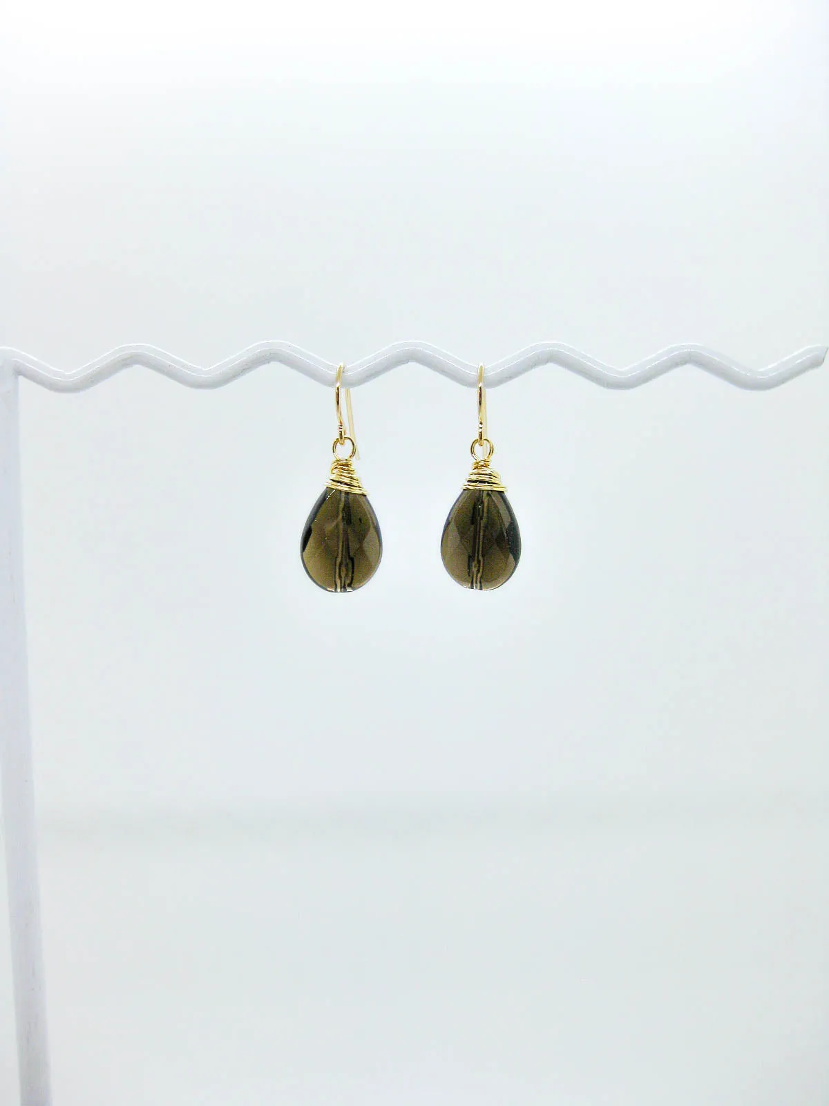 Chamomile: Smoky Quartz Earrings - e741