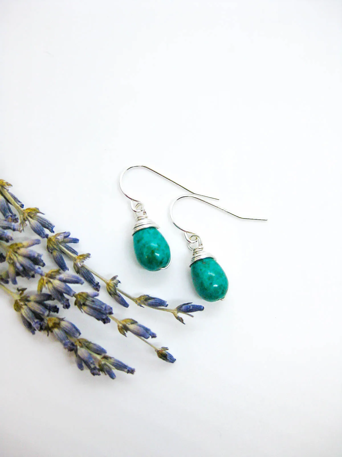 Chamomile: Turquoise Earrings - e658