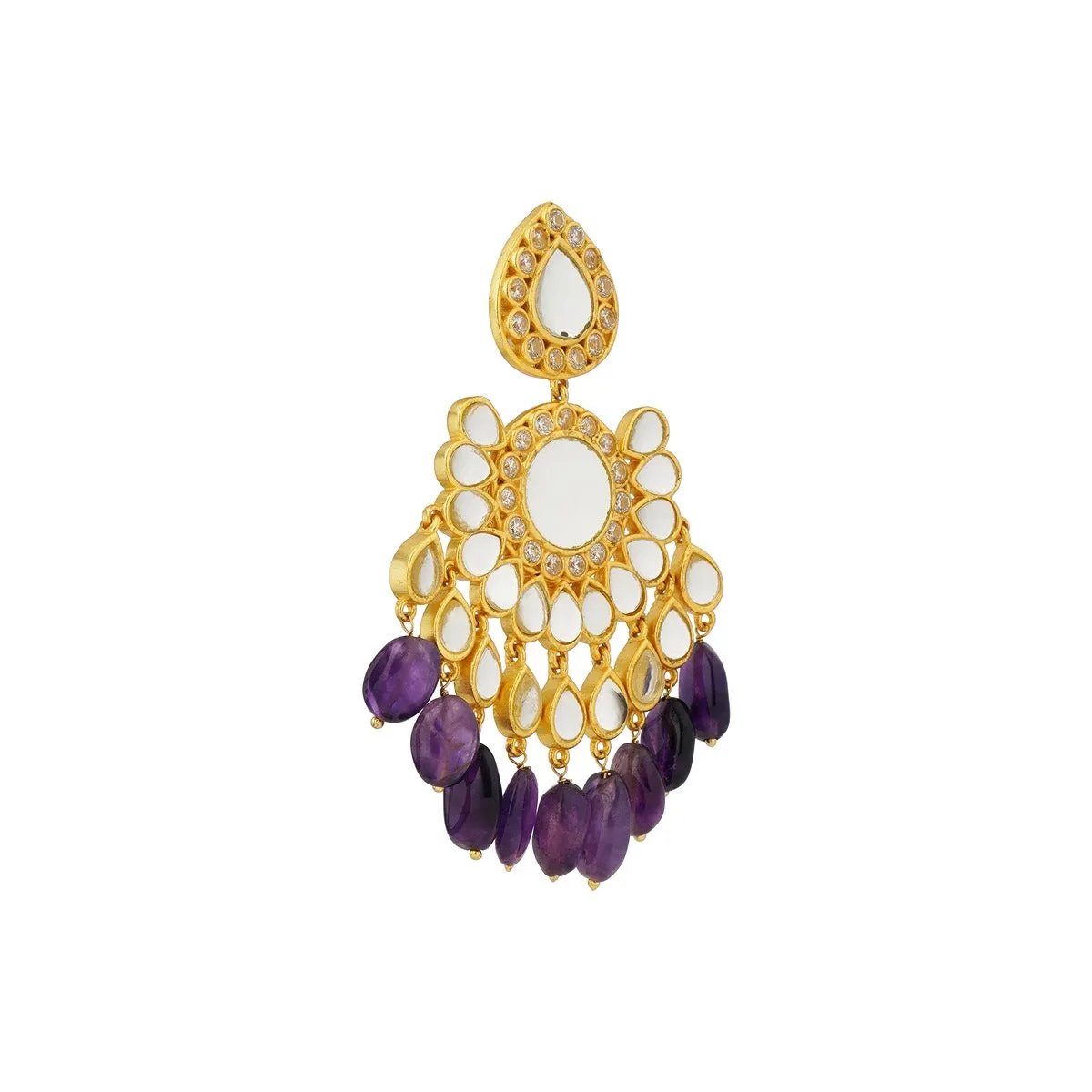 Chandni Statement Earrings - Amethyst