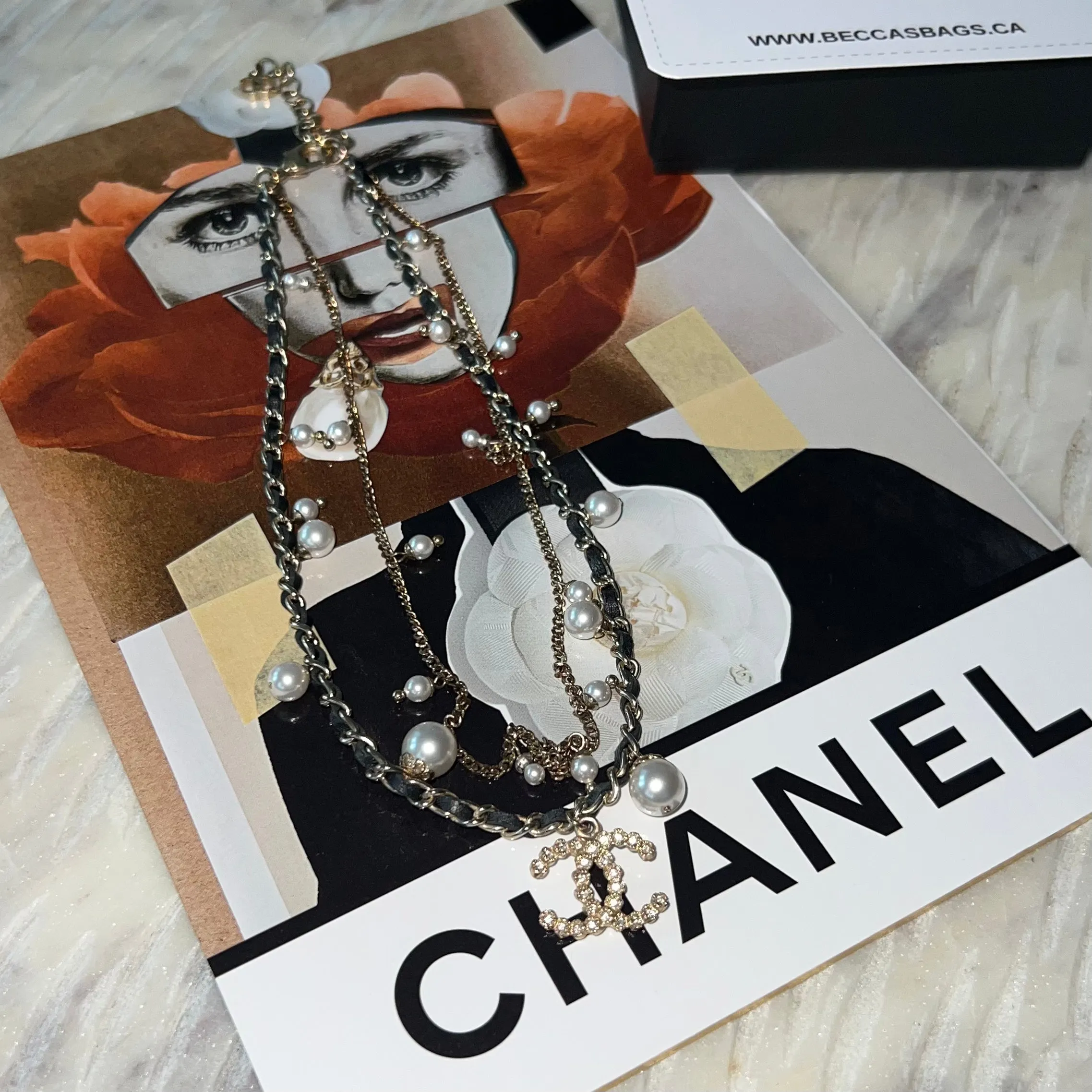 Chanel CC Chain Pearl Necklace