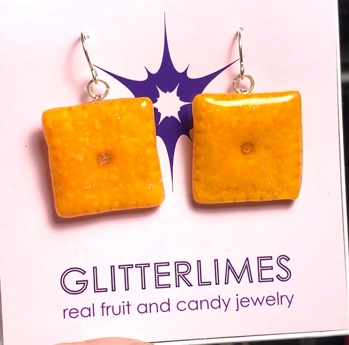 Cheese it Cracker Earrings