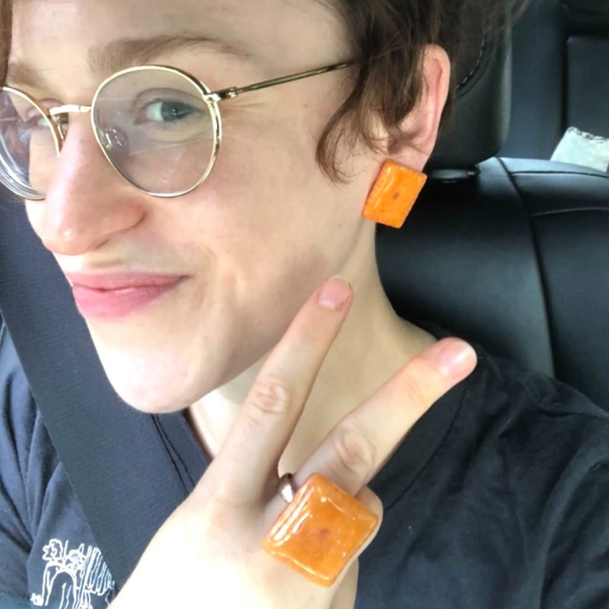 Cheese it Cracker Earrings