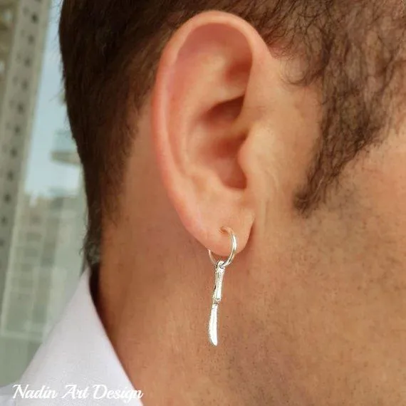 Chef Knife Hoop Earring for men