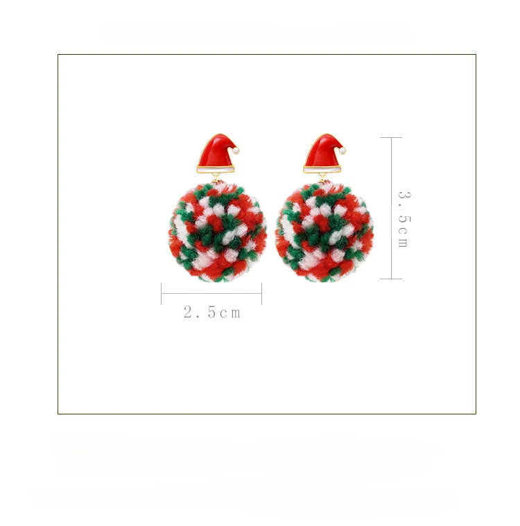 Christmas Hat Earrings Cute Ear Clips LJC9