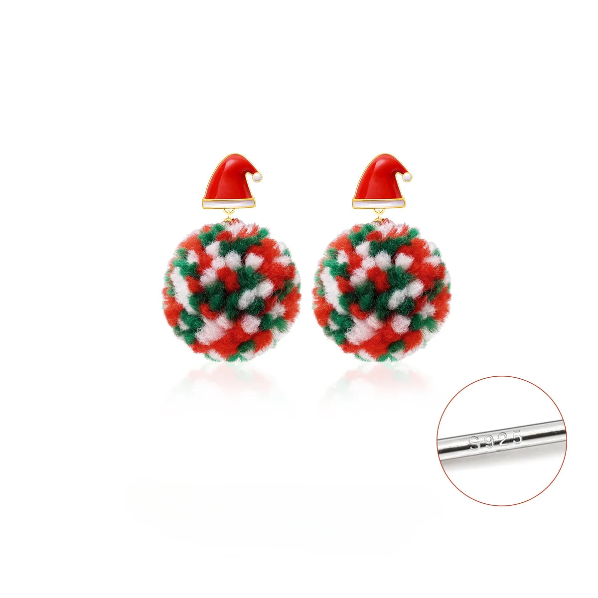 Christmas Hat Earrings Cute Ear Clips LJC9