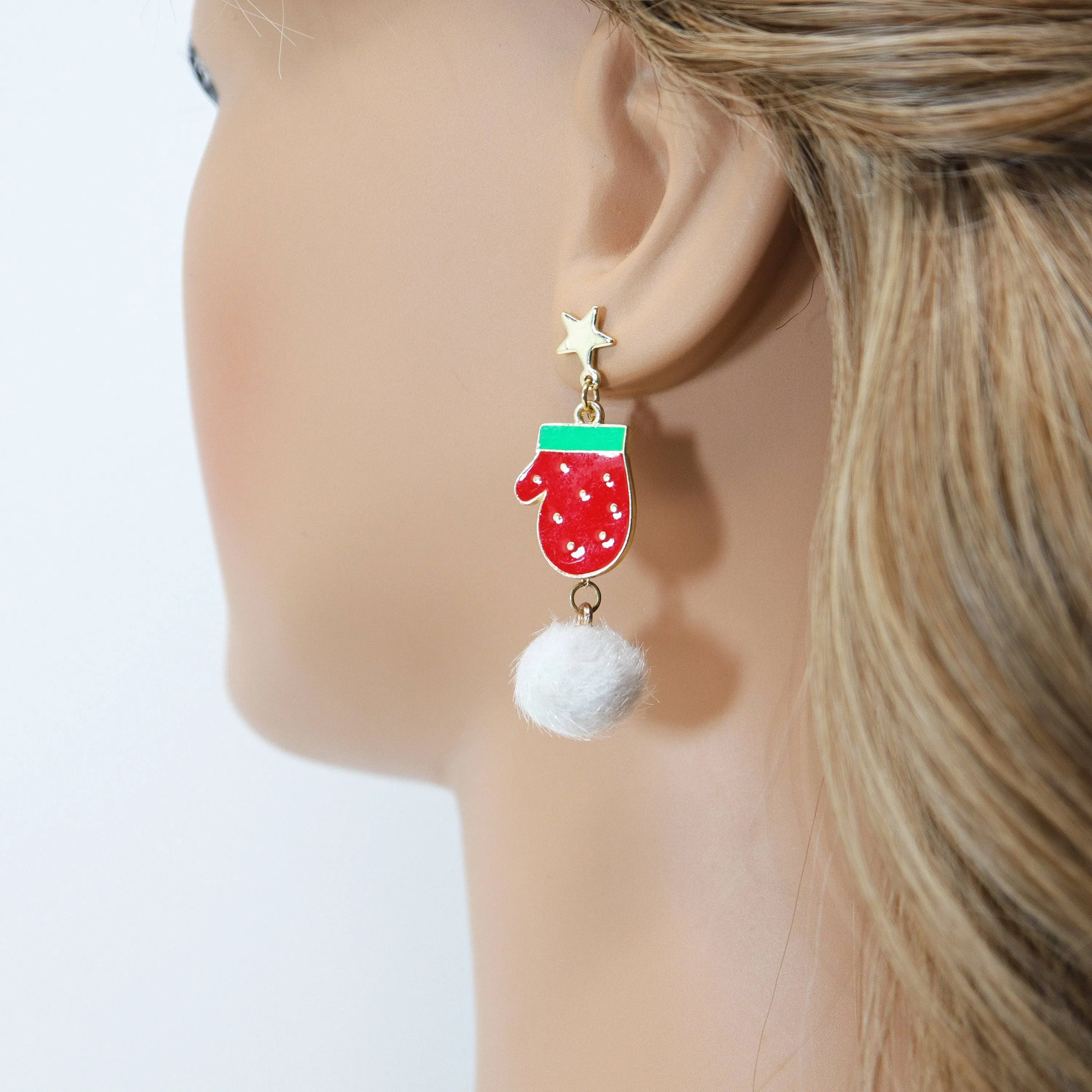 Christmas Themed earrings, Long Tassel Christmas Earrings Statement Christmas earrings.