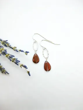 Chrysanthe: Garnet Earrings - e655