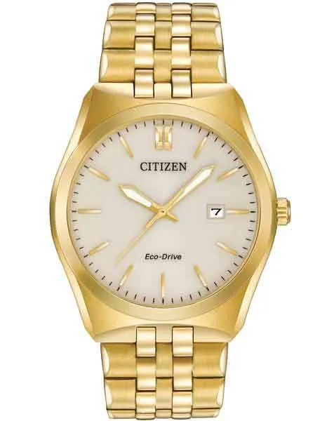 Citizen Eco-Drive Mens Corso Watch - Gold-Tone Case & Bracelet - Champagne Dial