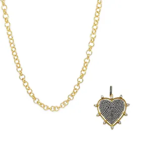 Clau's Heart Charm   Rolo Chain