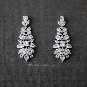 Clip On Vintage Drop Bridal Earrings