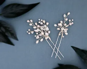 Crystal and Pearl Hair Pin Set