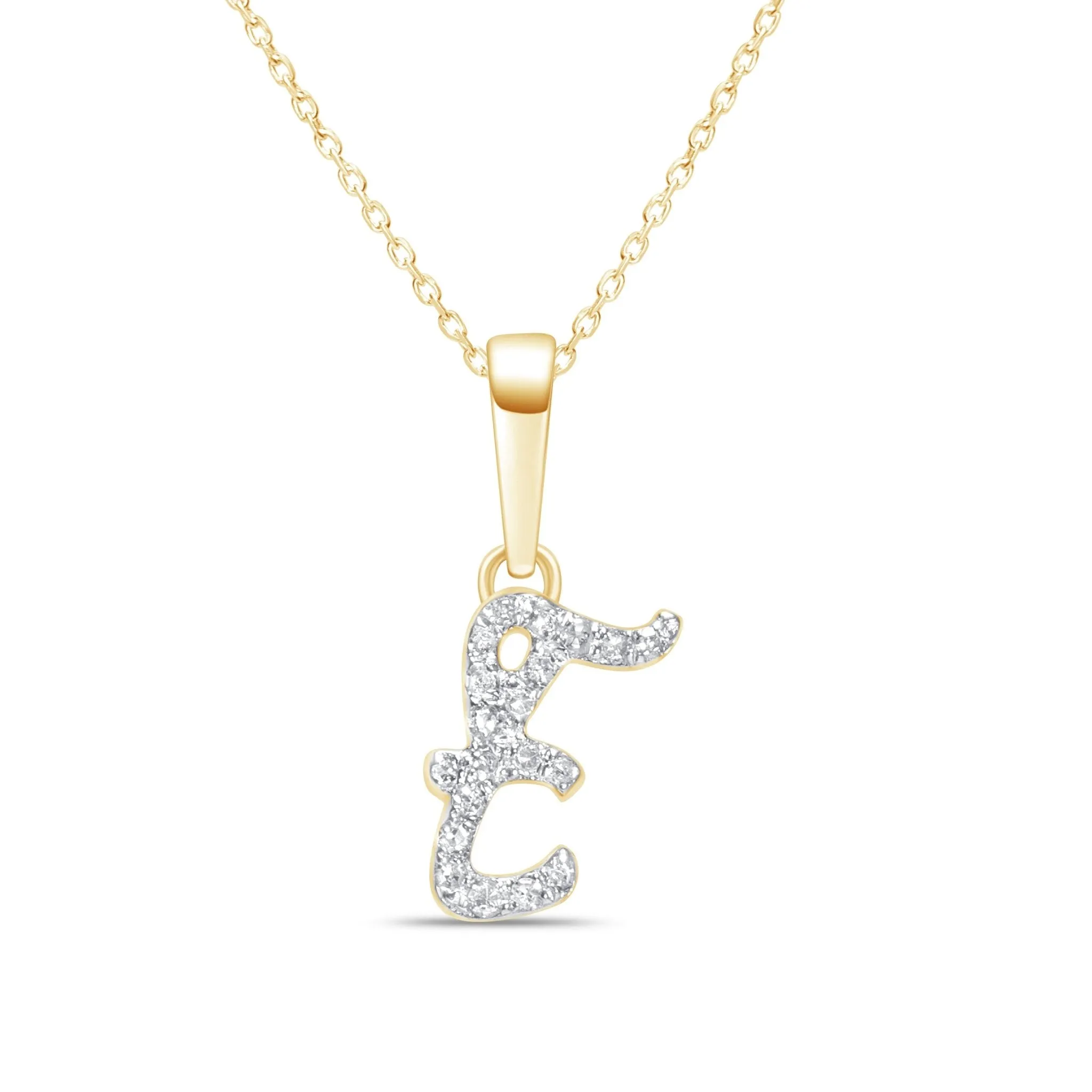 Cursive Diamond Initial Necklace