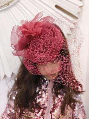 Derby Style Berry Mesh Fascinator