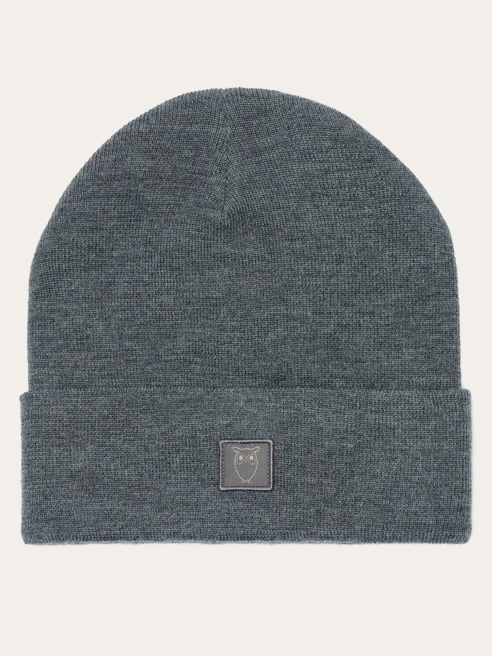 Double layer wool beanie - Dark Grey Melange