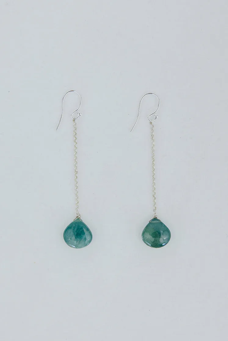 Drop Chain Earrings - Grandidierite