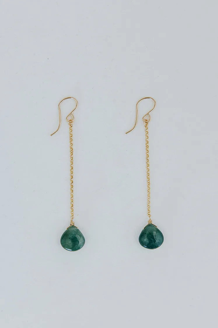 Drop Chain Earrings - Grandidierite