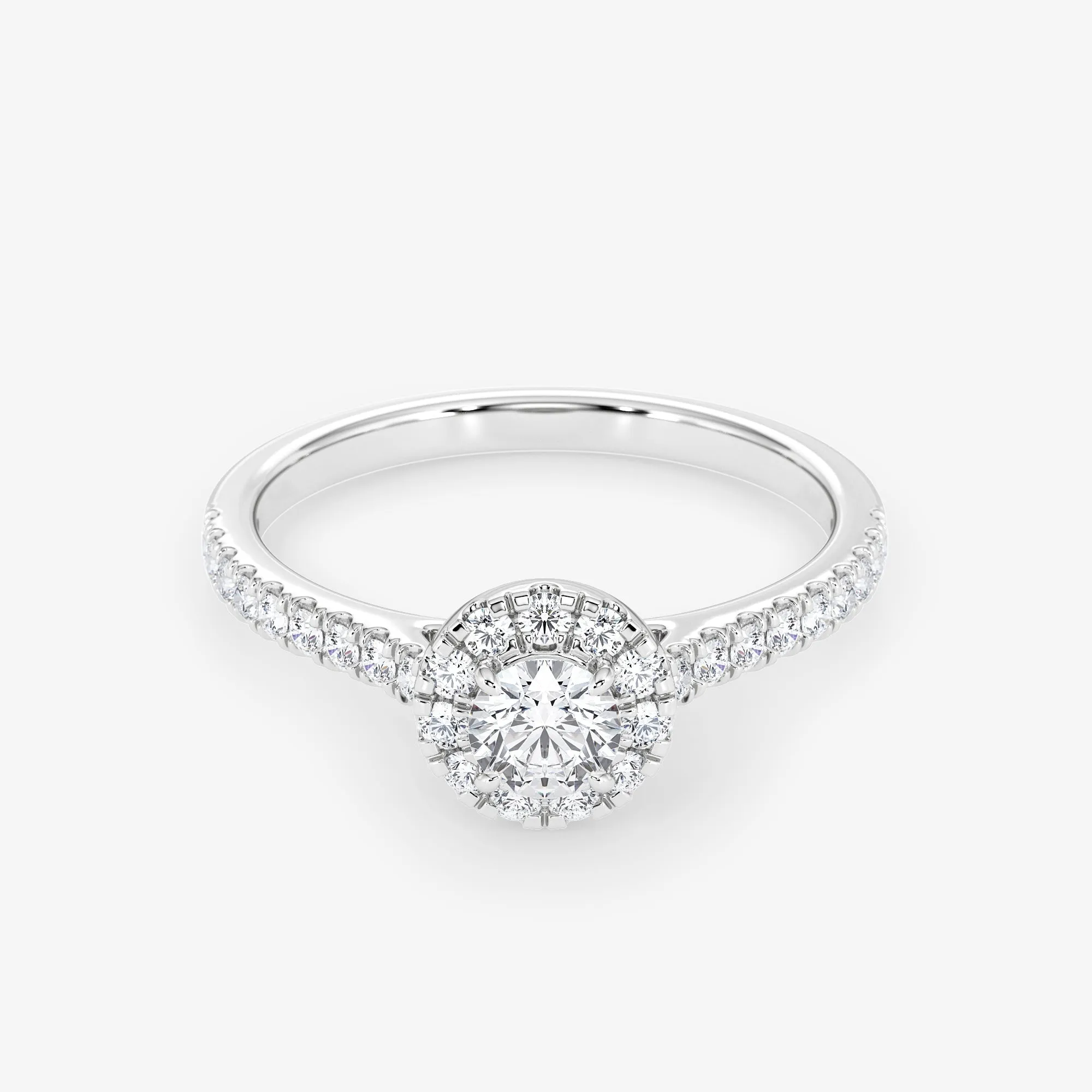 Embellished Halo 0.25 Carat Brilliant Cut Diamond 18K Gold Ring