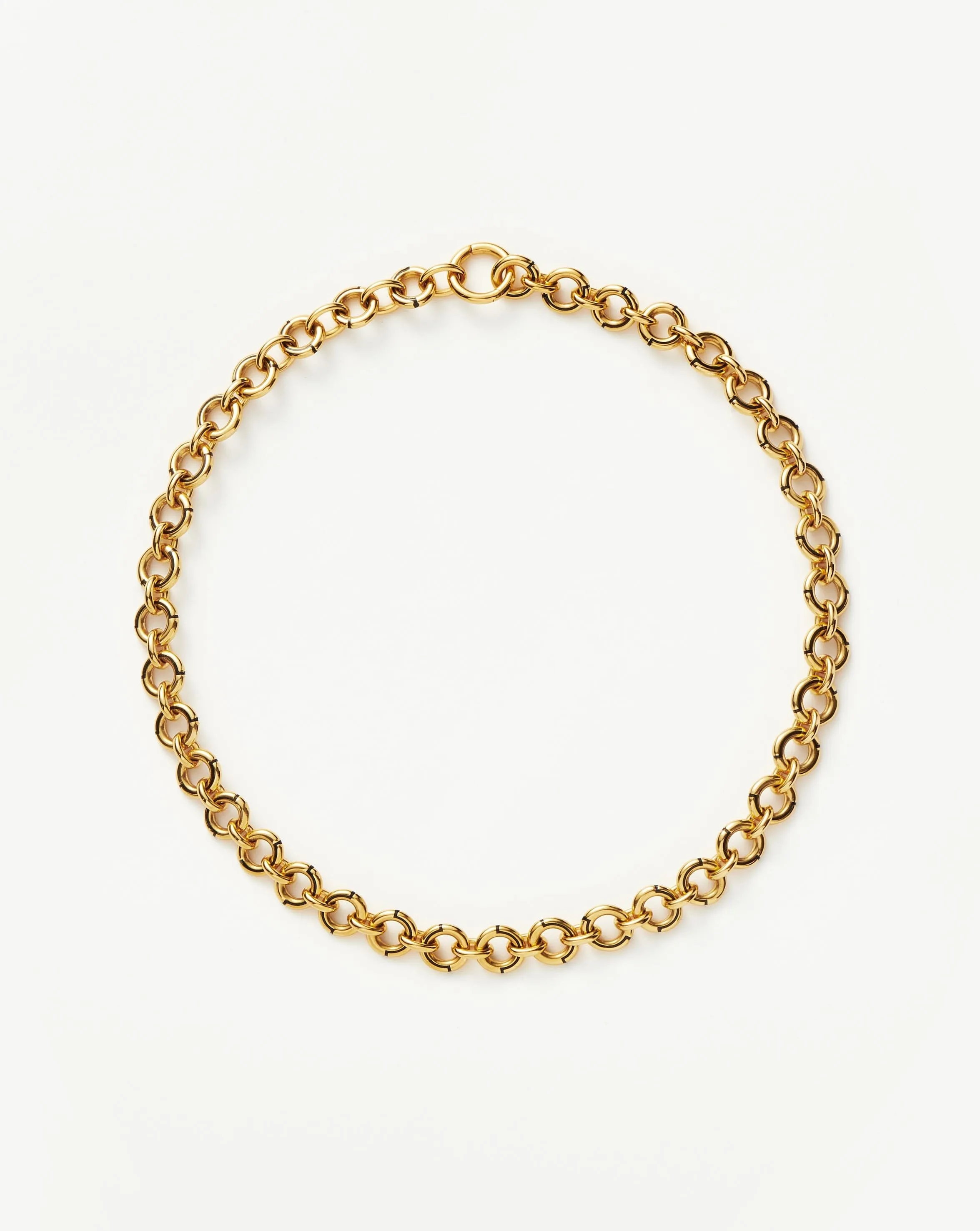 Enamel Byline Link Chunky Chain Choker | 18ct Gold Plated on Brass