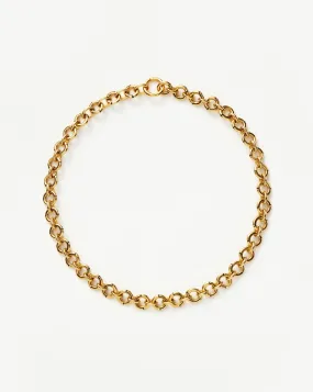 Enamel Byline Link Chunky Chain Choker | 18ct Gold Plated on Brass