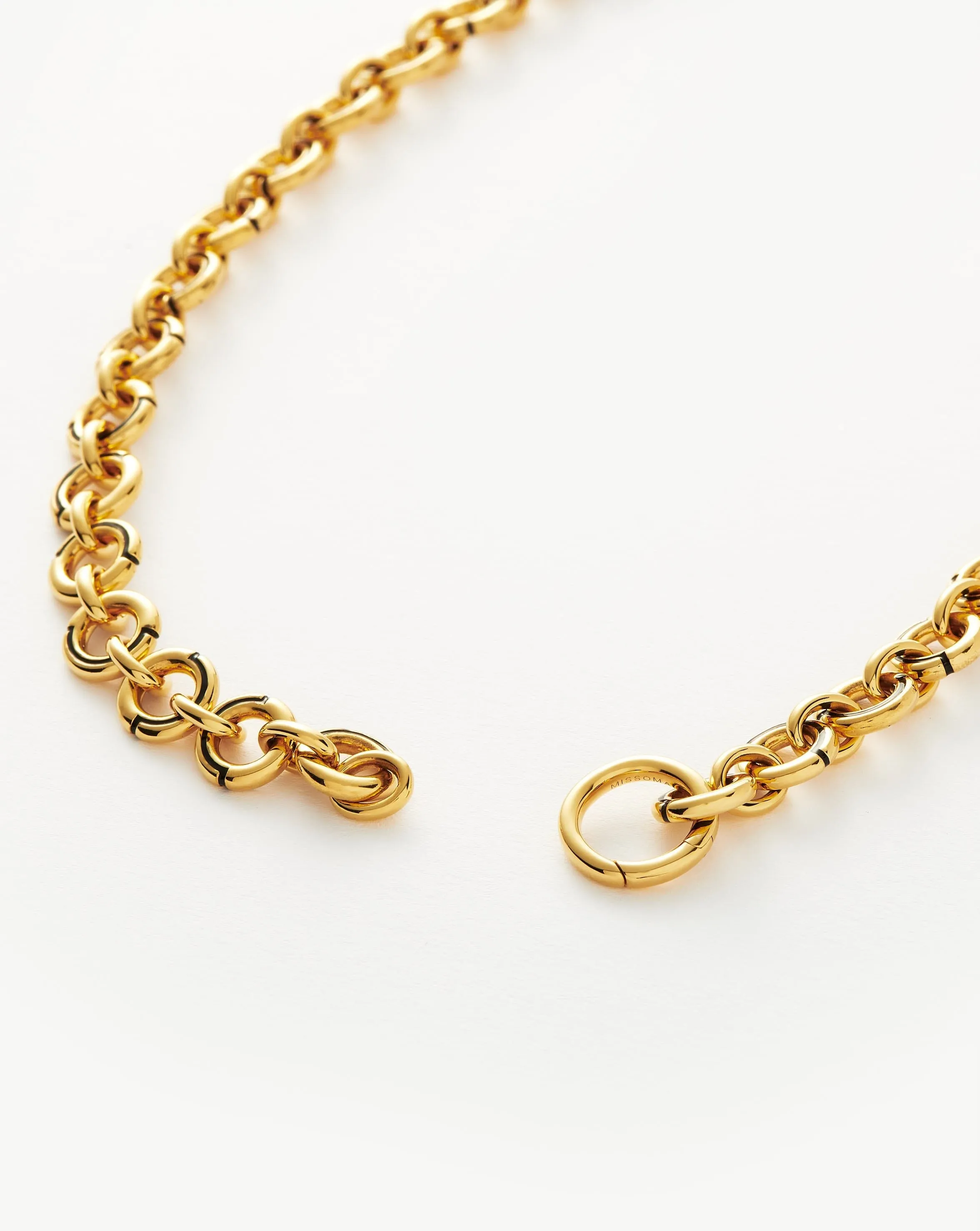 Enamel Byline Link Chunky Chain Choker | 18ct Gold Plated on Brass