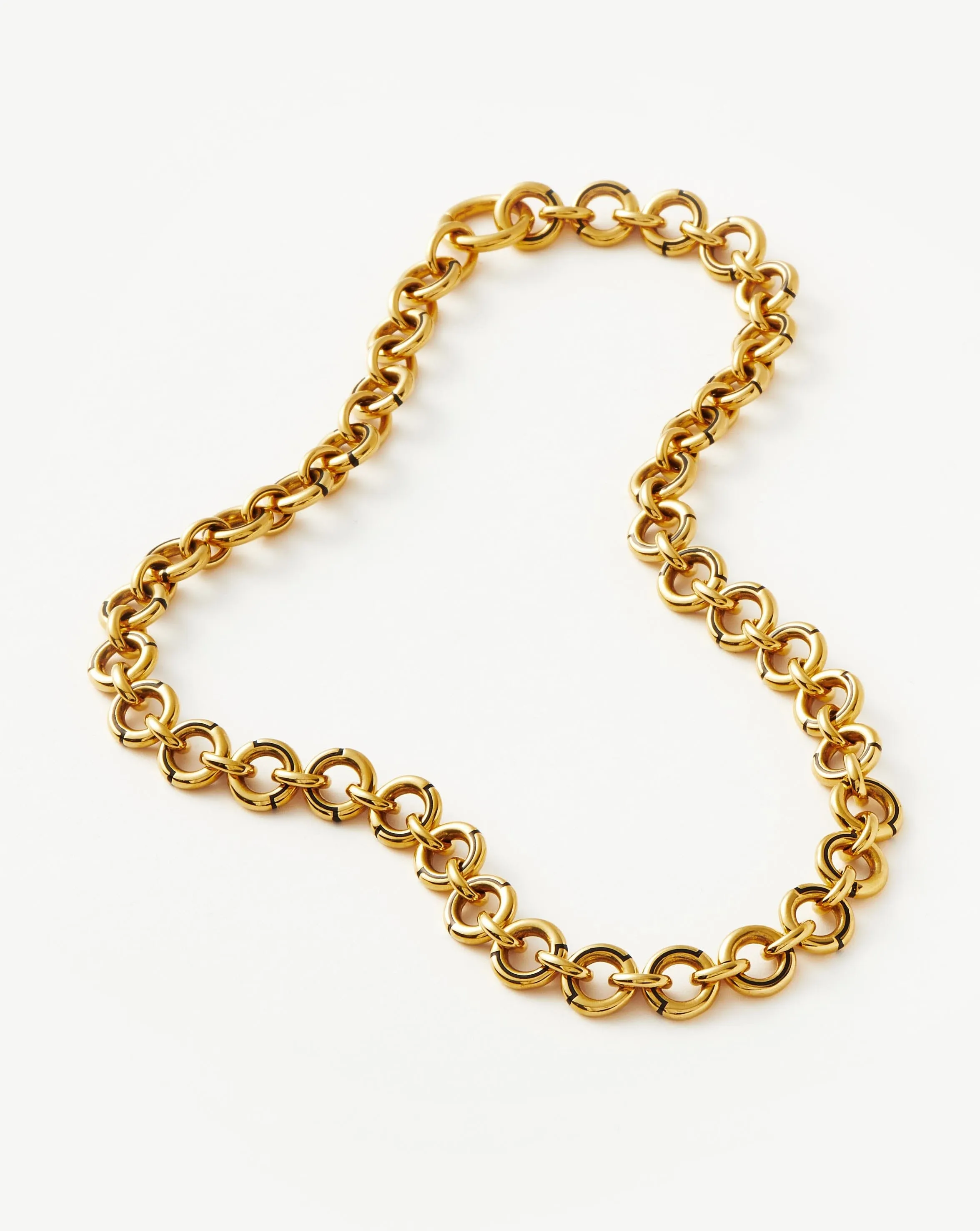 Enamel Byline Link Chunky Chain Choker | 18ct Gold Plated on Brass