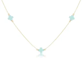 ENewton 17" Choker Turquoise Signature Cross Gold Simplicity Necklace