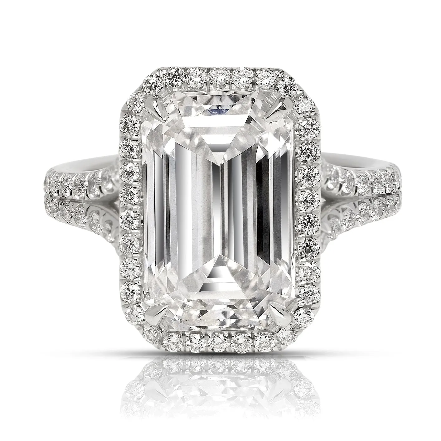 FARRAH 7 CARAT EMERALD CUT D COLOR VVS1 CLARITY DIAMOND ENGAGEMENT RING PLATINUM GIA CERTIFIED 6 CT D VVS1 BY MIKE NEKTA