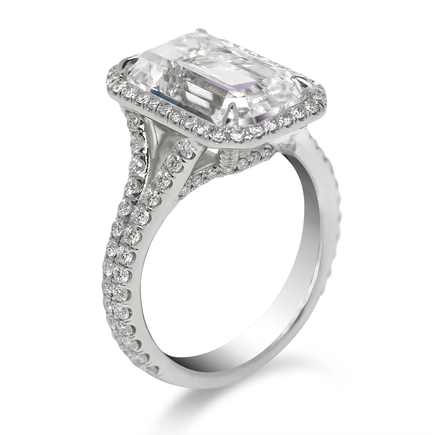 FARRAH 7 CARAT EMERALD CUT D COLOR VVS1 CLARITY DIAMOND ENGAGEMENT RING PLATINUM GIA CERTIFIED 6 CT D VVS1 BY MIKE NEKTA