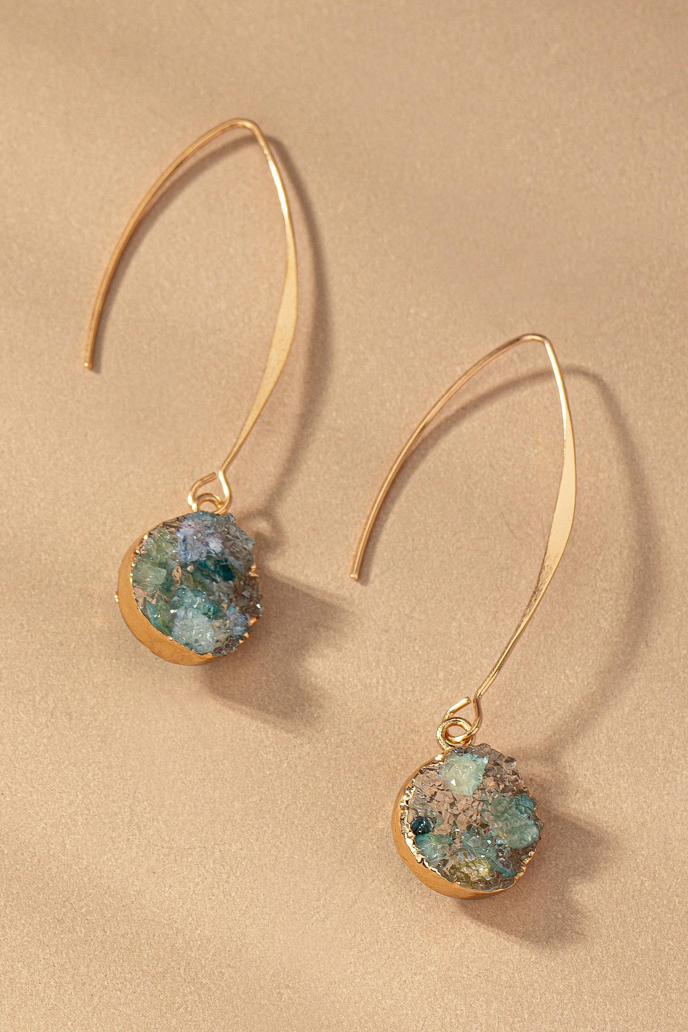 Faux Druzy Drop Earrings