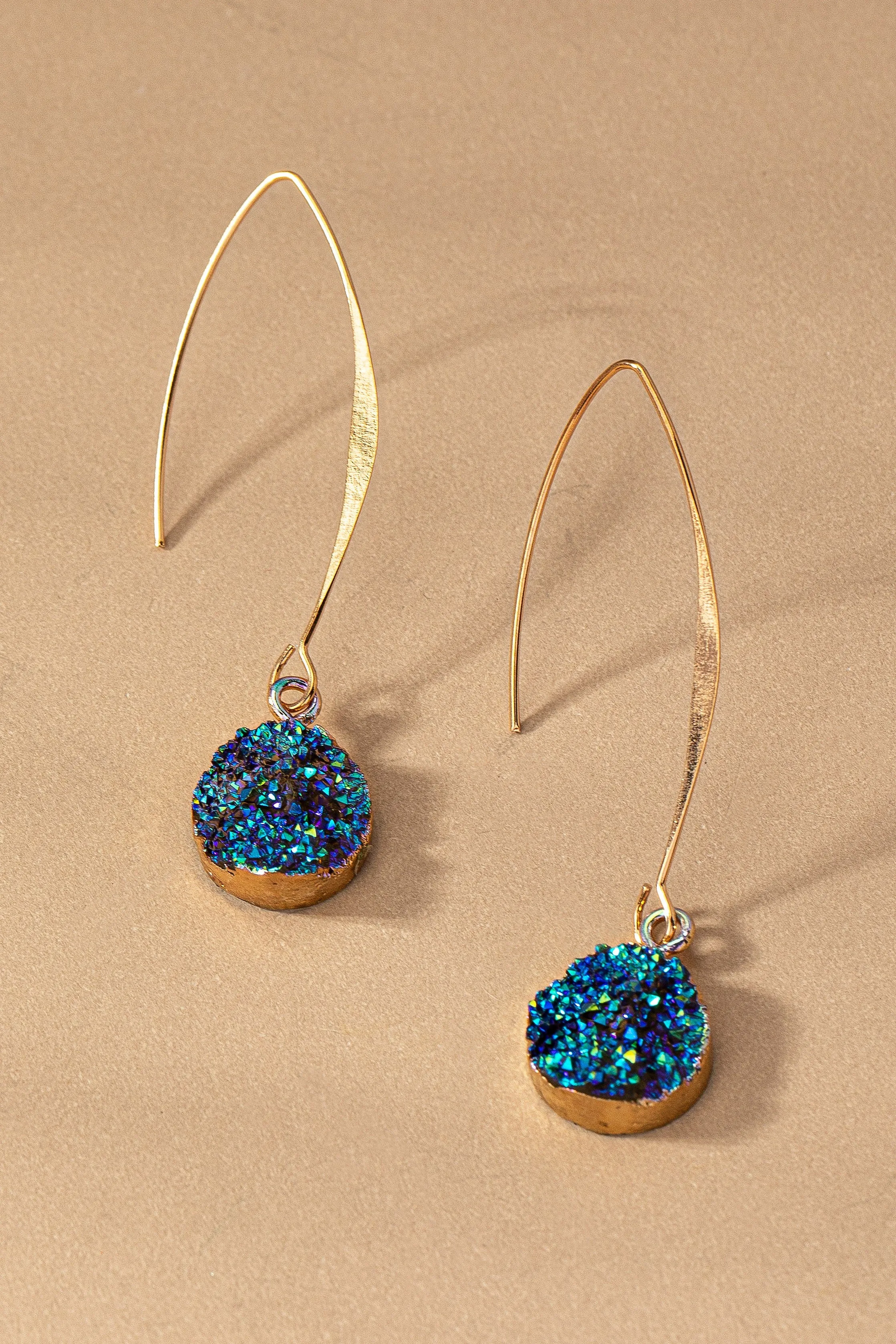 Faux Druzy Drop Earrings