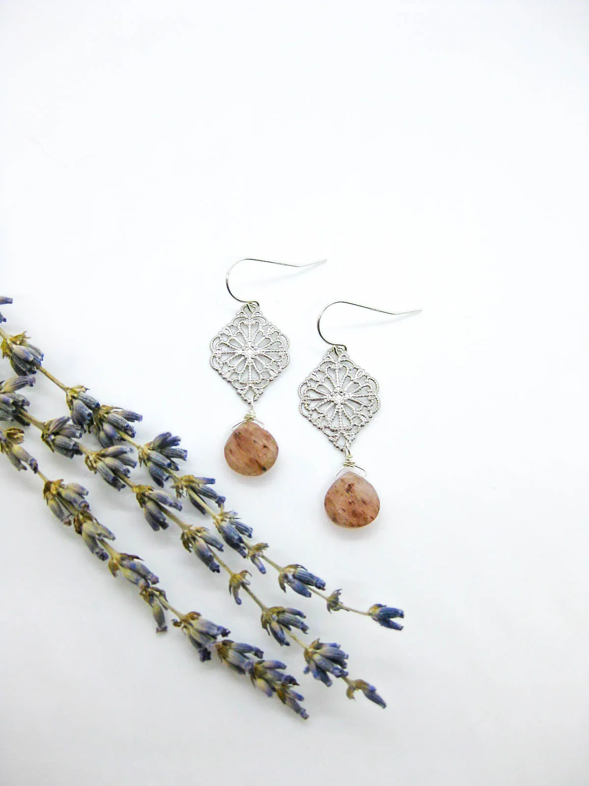 Fern: Sunstone Earrings - e706